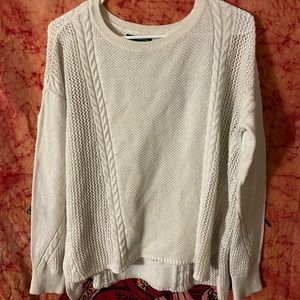 White knit sweater